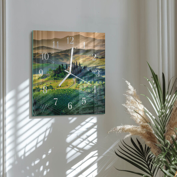 Wanduhr quadratisch Landschaft