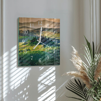 Wanduhr quadratisch Landschaft