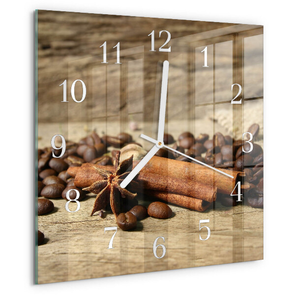 Wanduhr quadratisch Anis-Zimt