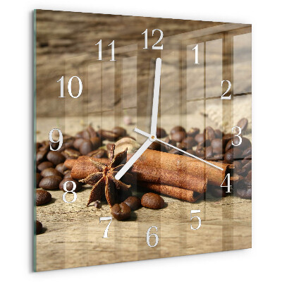 Wanduhr quadratisch Anis-Zimt