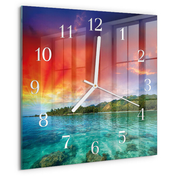 Wanduhr quadratisch Landschaft
