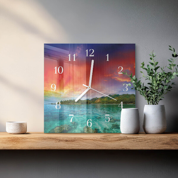 Wanduhr quadratisch Landschaft