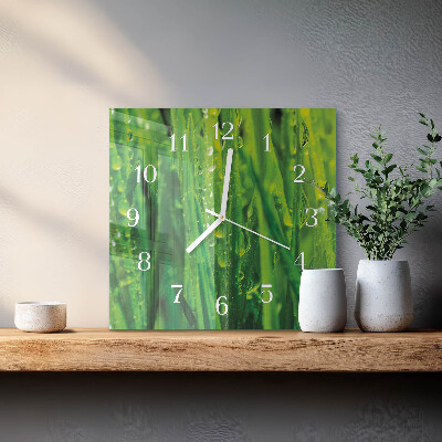 Wanduhr quadratisch Gras