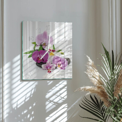 Wanduhr quadratisch Orchidee