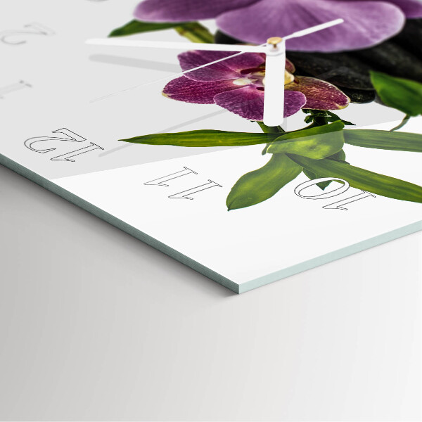 Wanduhr quadratisch Orchidee