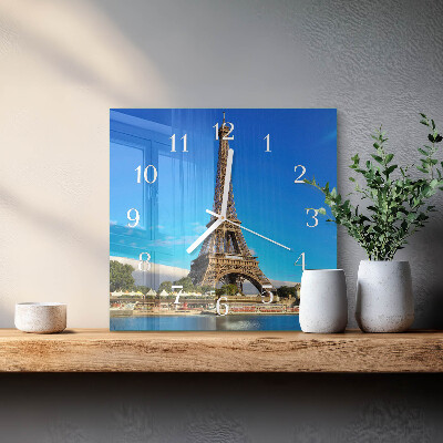 Wanduhr quadratisch Eiffelturm Paris