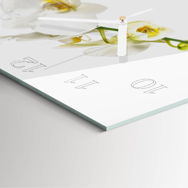 Wanduhr quadratisch Orchidee