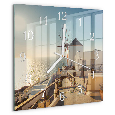 Wanduhr quadratisch Santorini