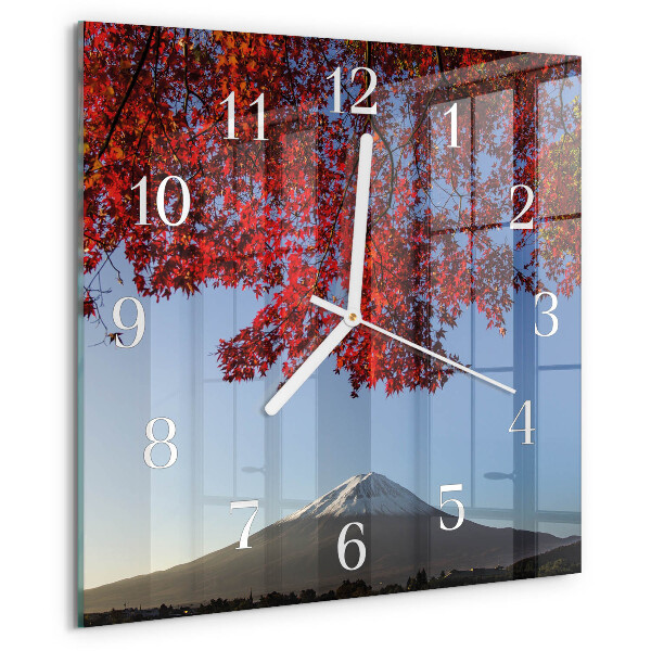 Wanduhr quadratisch Bergblätter