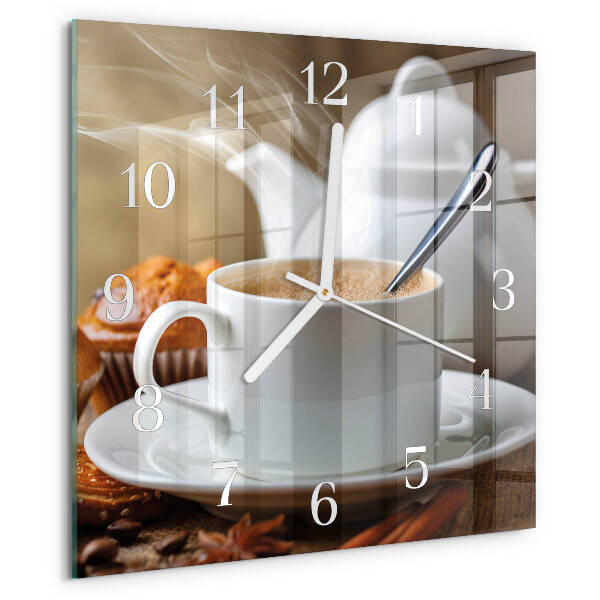 Wanduhr quadratisch Tasse