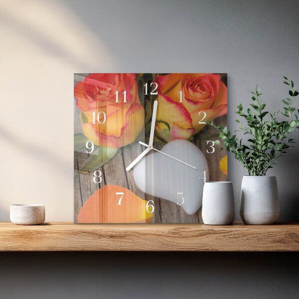 Wanduhr quadratisch Herz
