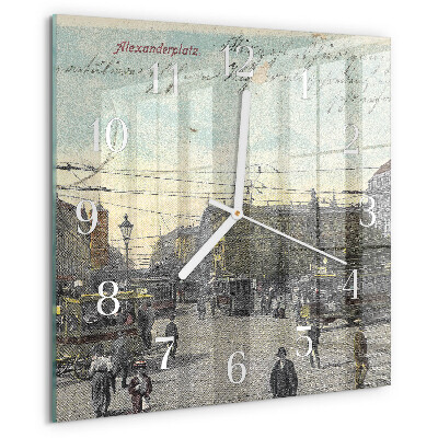 Wanduhr quadratisch Postkarte