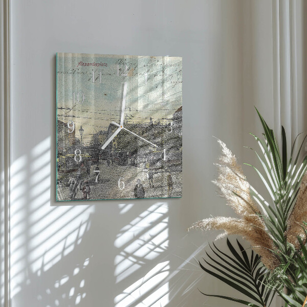 Wanduhr quadratisch Postkarte