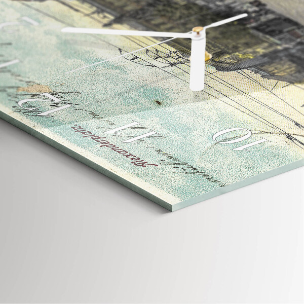 Wanduhr quadratisch Postkarte