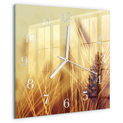 Wanduhr quadratisch Getreide