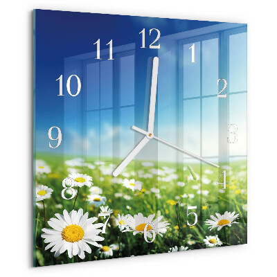Wanduhr quadratisch Wiese