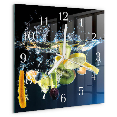 Wanduhr quadratisch Obst