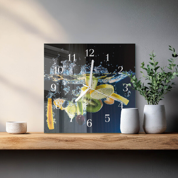 Wanduhr quadratisch Obst