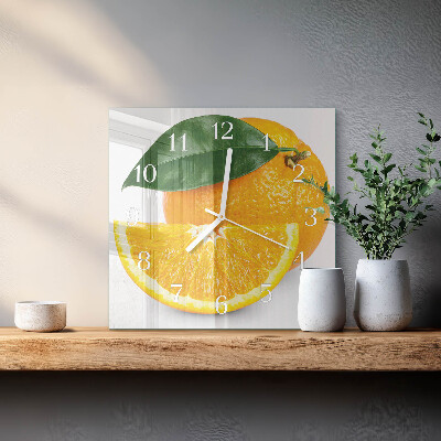 Wanduhr quadratisch Orangen