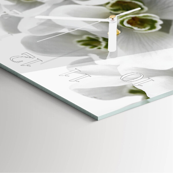 Wanduhr quadratisch Blumen