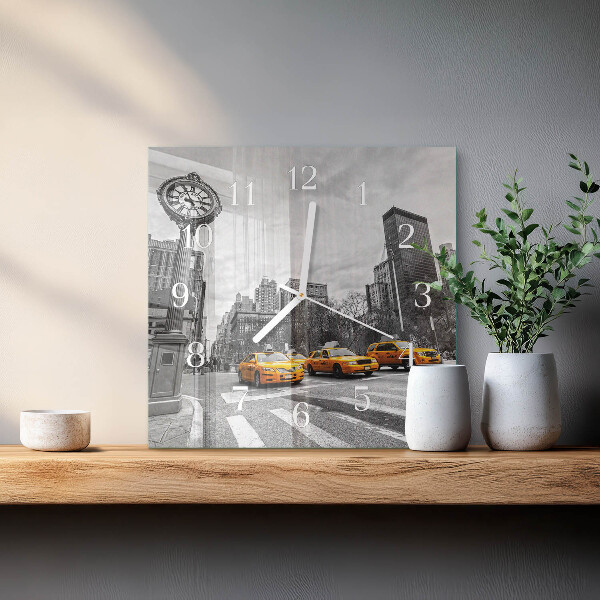 Wanduhr quadratisch Taxi