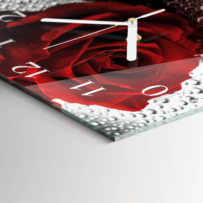 Wanduhr quadratisch Rose