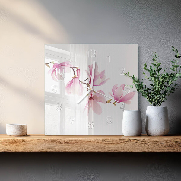 Wanduhr quadratisch Magnolie
