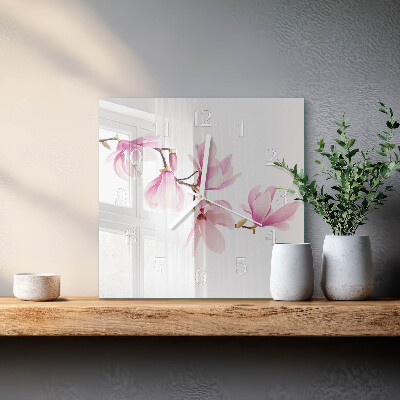 Wanduhr quadratisch Magnolie