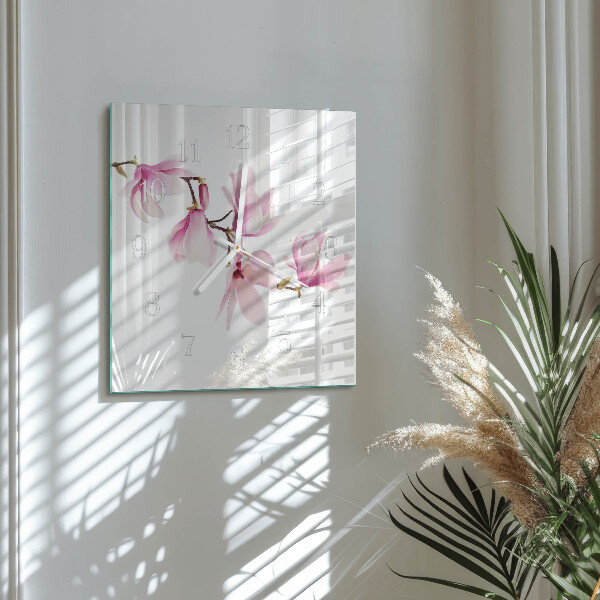 Wanduhr quadratisch Magnolie