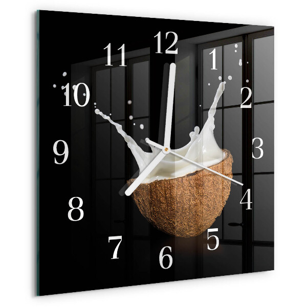 Wanduhr quadratisch Kokosnuss