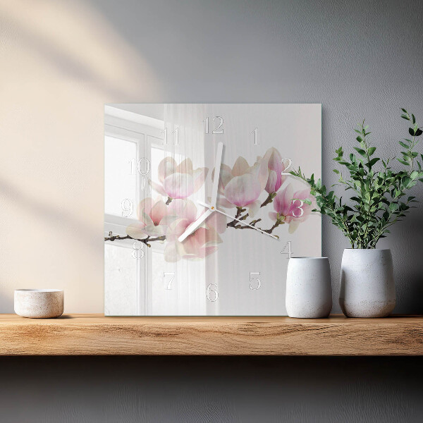 Wanduhr quadratisch Magnolie