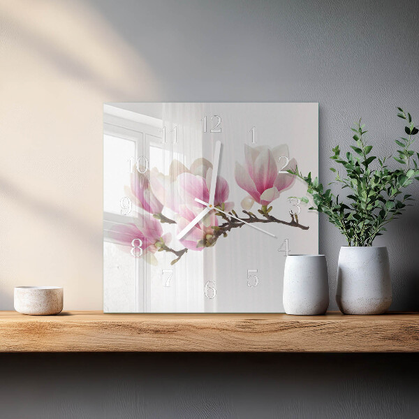 Wanduhr quadratisch Magnolie