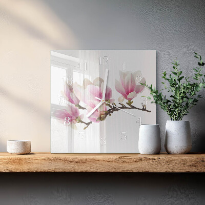 Wanduhr quadratisch Magnolie