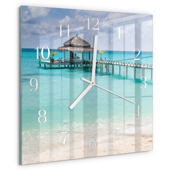 Wanduhr quadratisch Strand