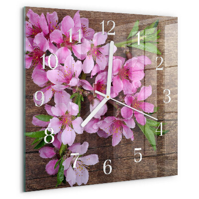 Wanduhr quadratisch Blumen