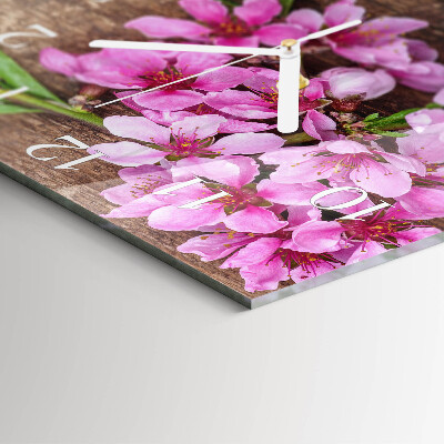 Wanduhr quadratisch Blumen