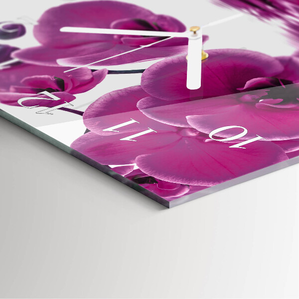 Wanduhr quadratisch Orchidee