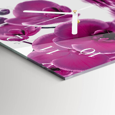 Wanduhr quadratisch Orchidee