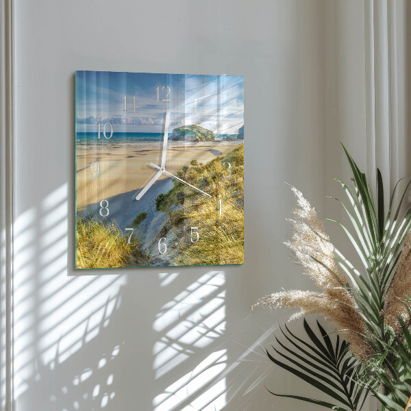 Wanduhr quadratisch Strand