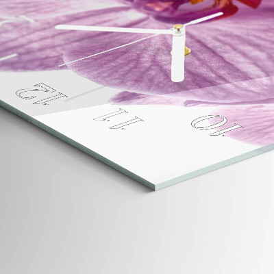 Wanduhr quadratisch Orchidee