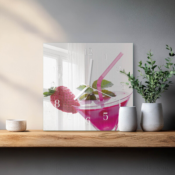 Wanduhr quadratisch Cocktail