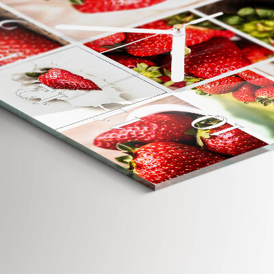 Wanduhr quadratisch Erdbeeren