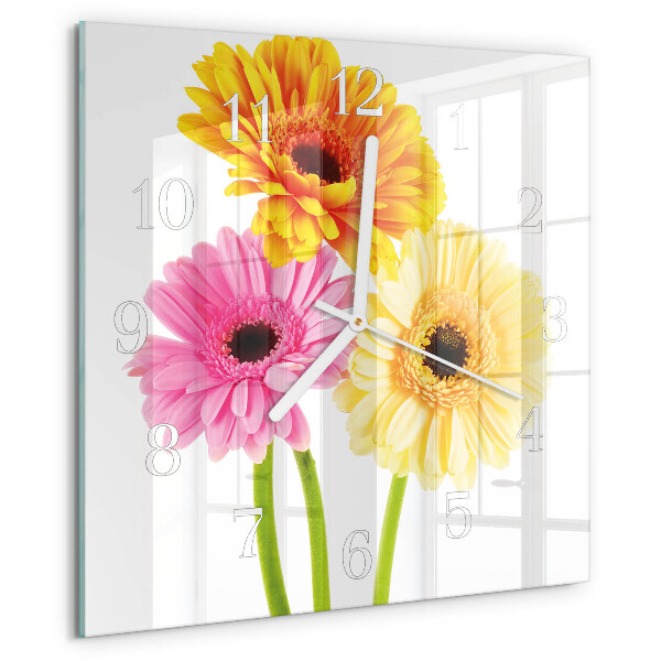 Wanduhr quadratisch Blumen