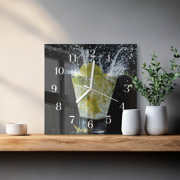 Wanduhr quadratisch Cocktail