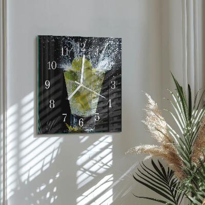 Wanduhr quadratisch Cocktail