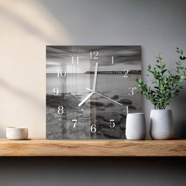 Wanduhr quadratisch Flussufer