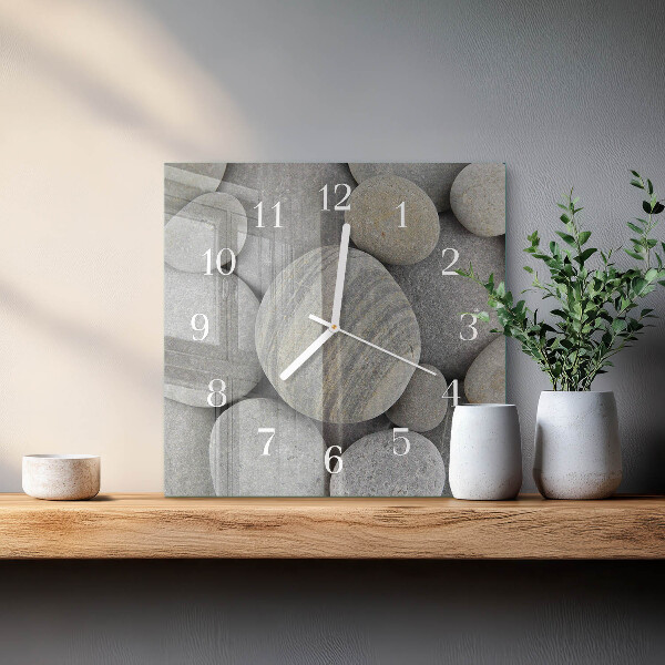Wanduhr quadratisch Steine