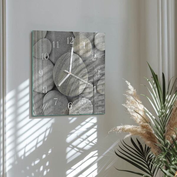 Wanduhr quadratisch Steine