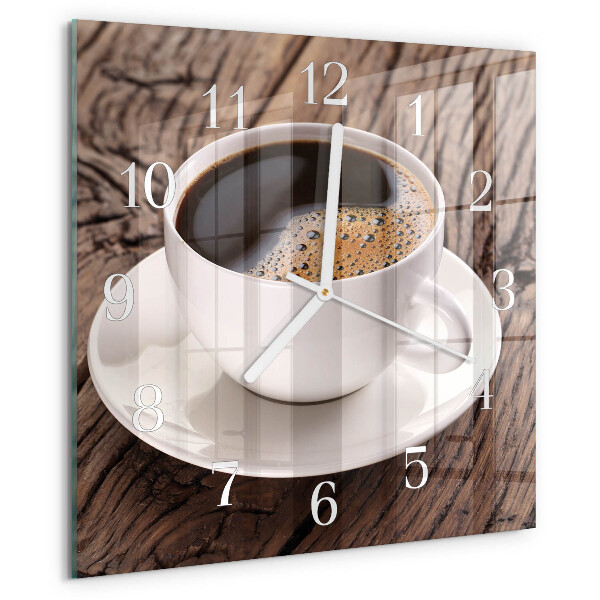 Wanduhr quadratisch Kaffee