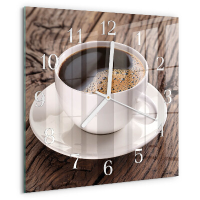 Wanduhr quadratisch Kaffee